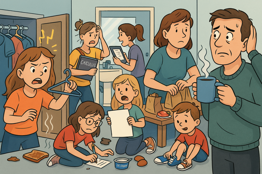 The problem with most morning routine tips you find online is they're designed for families with one or two kids—you know, those mythical families where everyone cooperates and nobody has meltdowns over mismatched socks. 