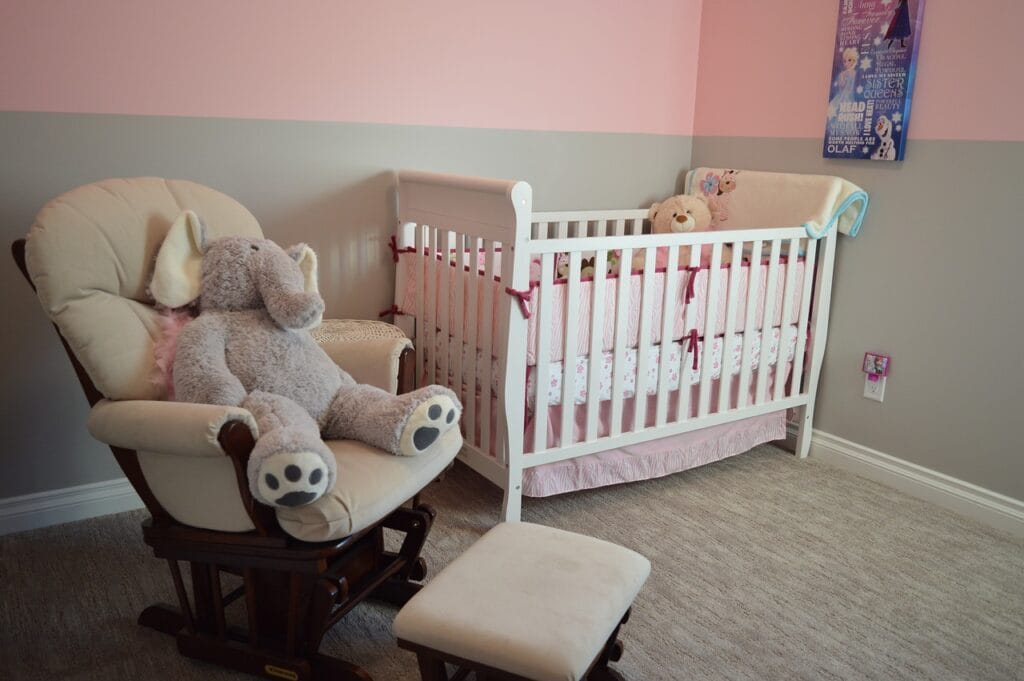 nursery, crib, chair, bedroom, room, home, child, baby, furniture, decor, interior design, childhood, nursery, nursery, crib, bedroom, bedroom, room, home, baby, baby, baby, baby, baby, furniture