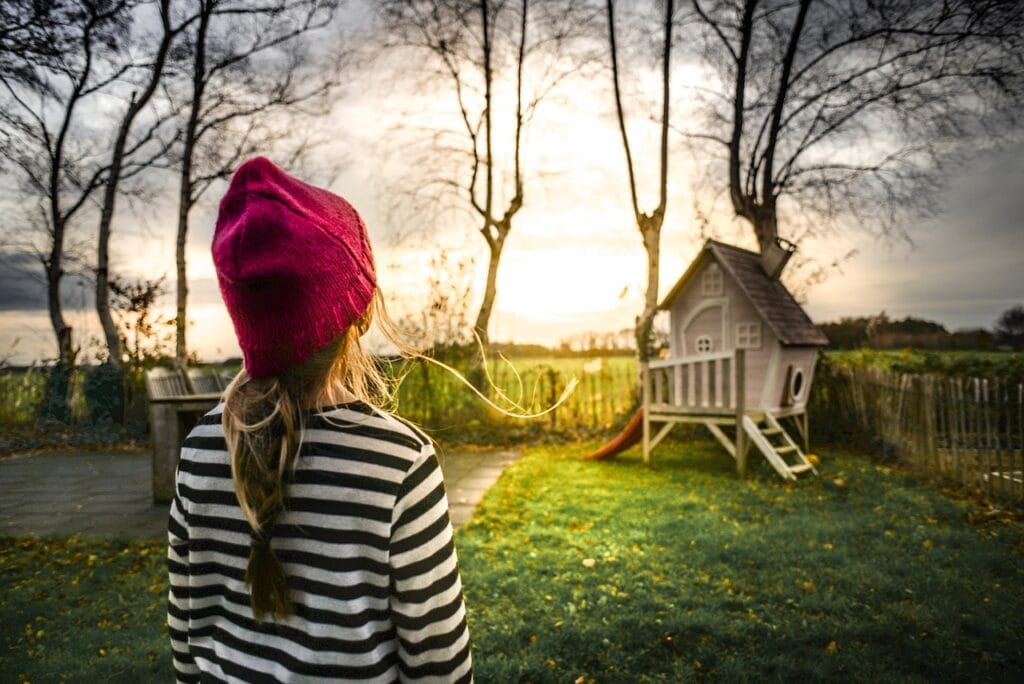 girl, childhood, garden, backyard, evening, child, people, little, young, outdoor, striped, cap, kid, play, playing, watching, looking, play house, garden, garden, garden, garden, garden, backyard, backyard, nature, people