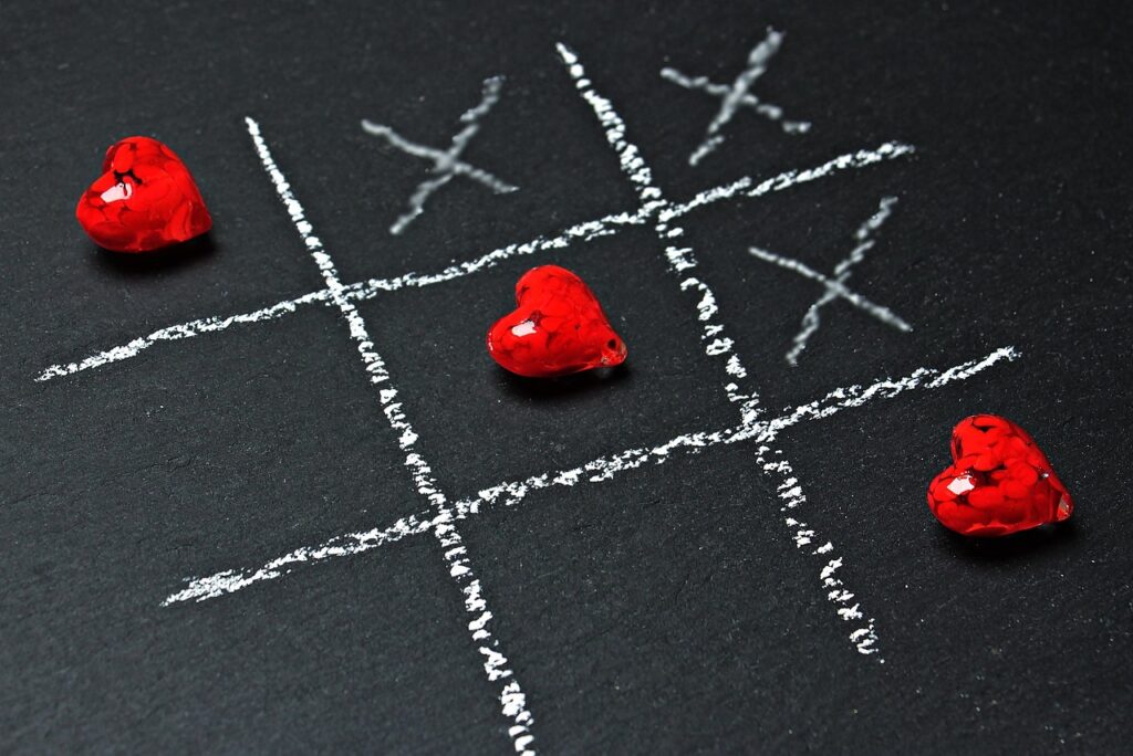 valentines day background, tic tac toe, heart, game, chalk, love, play, strategy game, cross, symbol, feelings, connection, relationship, love symbol, love wins, love triumphs, family wellness activities