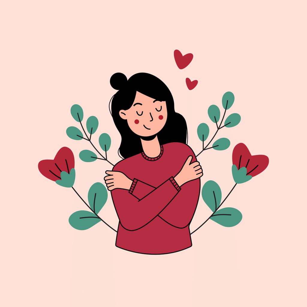 woman, self love, love, hug, self esteem, cute, self hug, mental health, feminine, valentine's day, self love, love, love, love, love, love, mental health, mental health