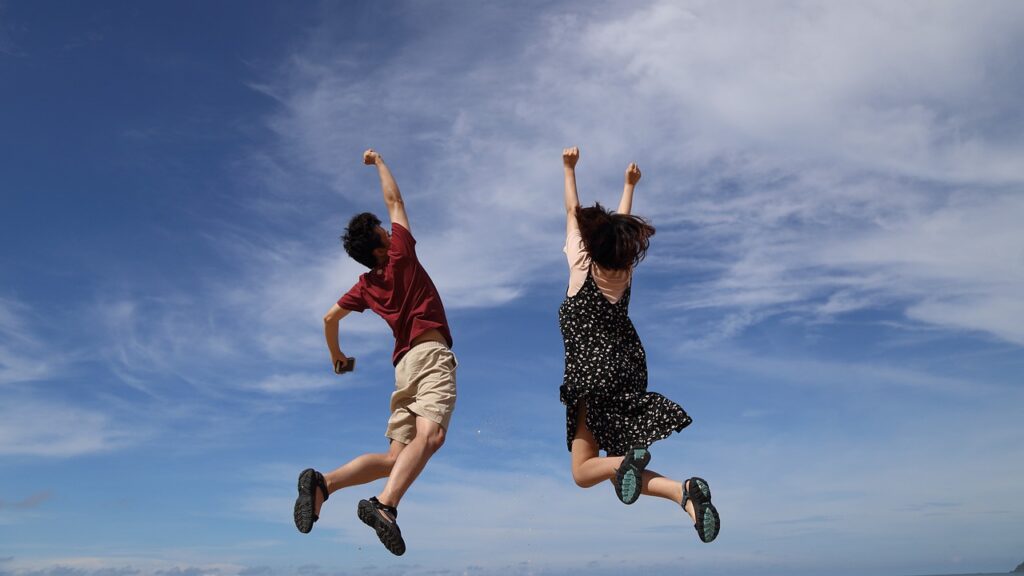 jump, sky, man, clouds, height, nature, girl, woman, happiness, joy, happy, blue sky. Letting go isn't about giving up or becoming passive—it's about choosing where to invest your precious energy for maximum happiness and peace. As a father of six who's learned these lessons through real-life chaos and countless mistakes, I can tell you that embracing surrender transforms everything.