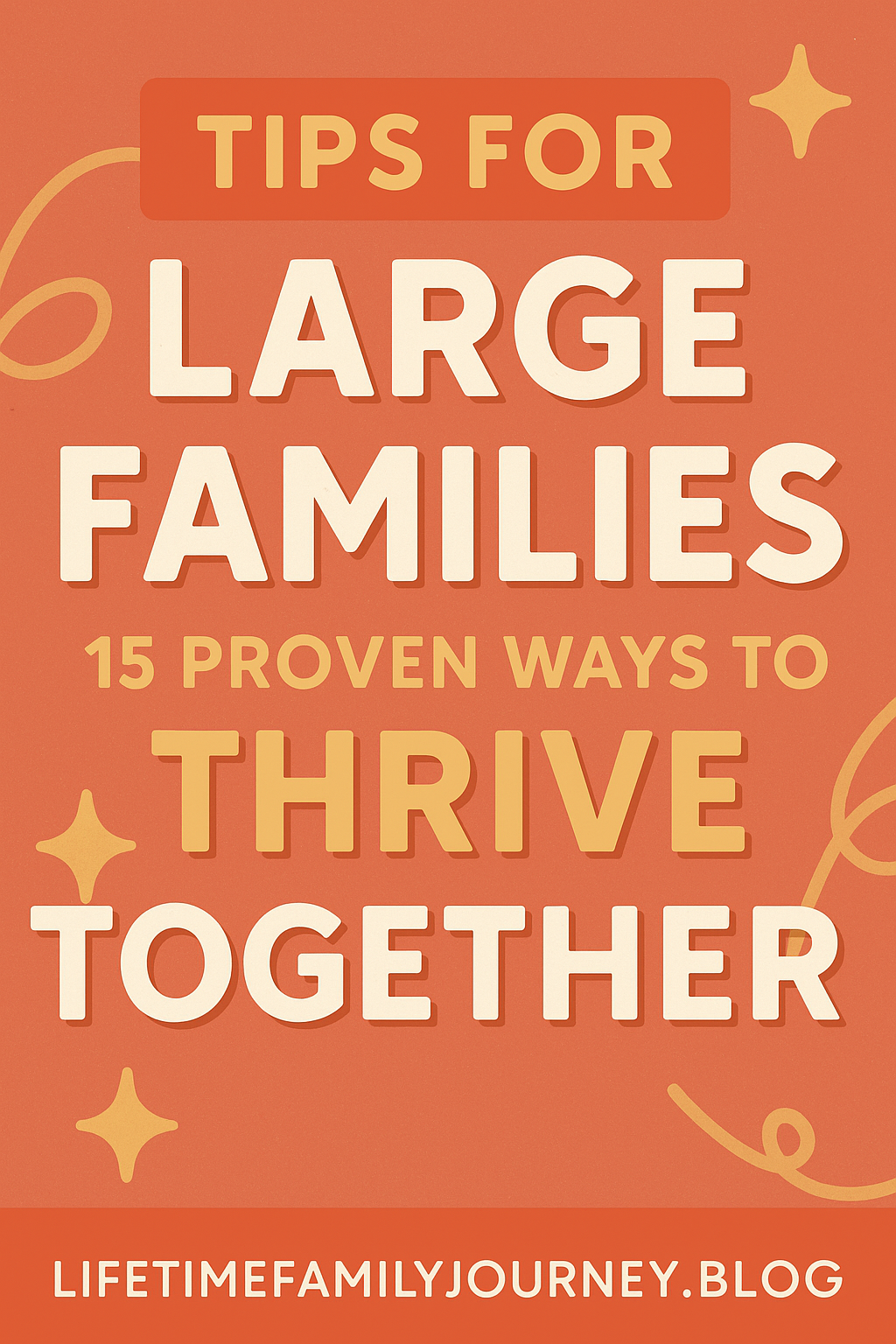 A happy large family spending time together outdoors, representing 15 proven tips to thrive as a big family