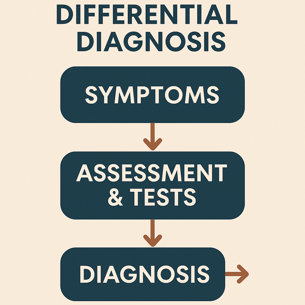 Differential diagnosis flowchart for child mental health evaluation