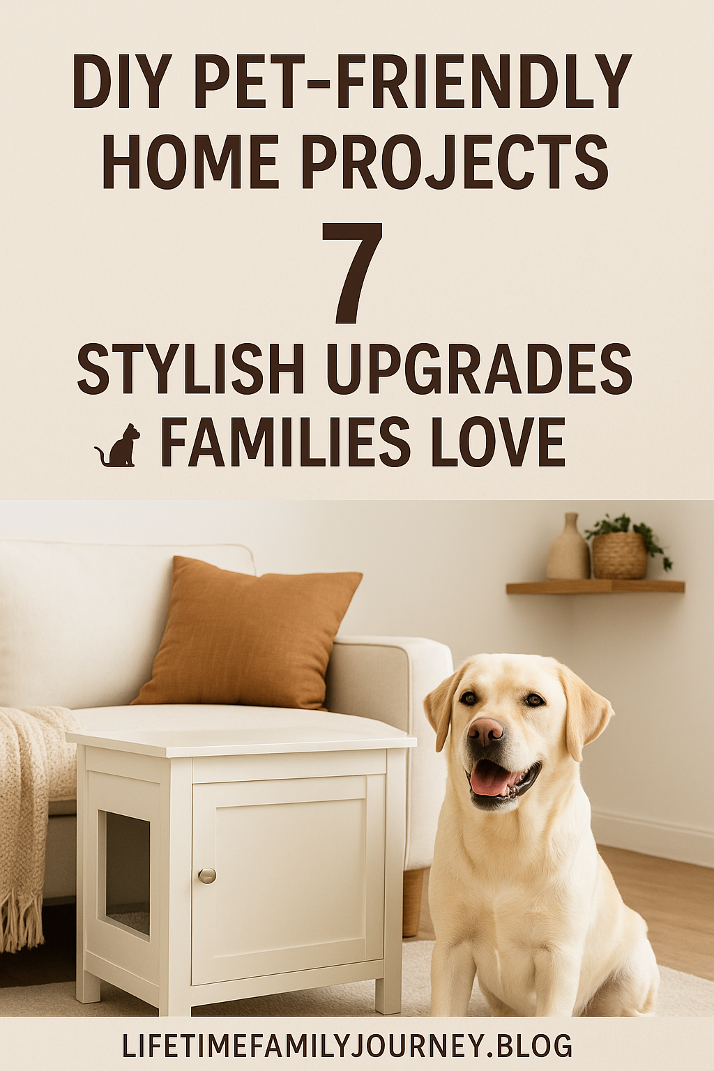 DIY Pet-Friendly Home Projects: 7 Stylish Upgrades Families Love - Pinterest Image from Lifetime Family Journey
