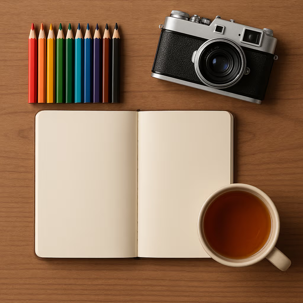 Creative self-care tools for parents including journaling, photography, and art.