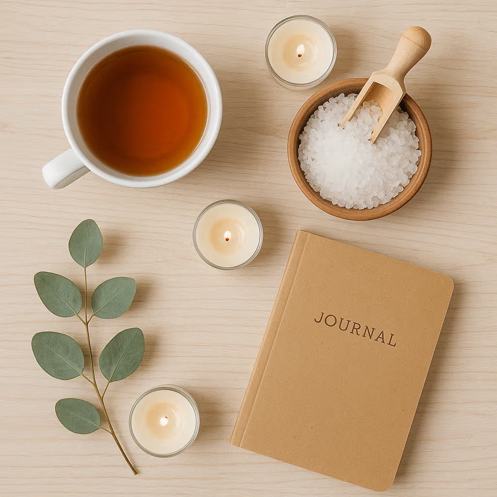 Budget-friendly self-care essentials for parents using simple low-cost items.