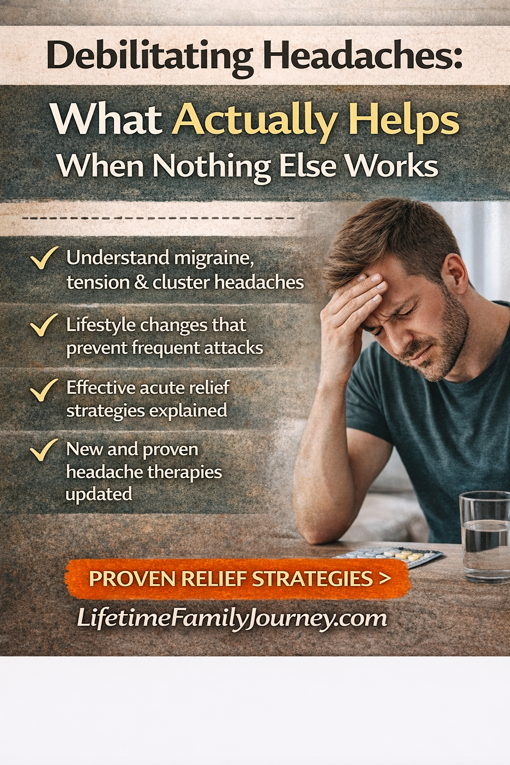 Headaches Guide Pinterest image from Lifetime Family Journey